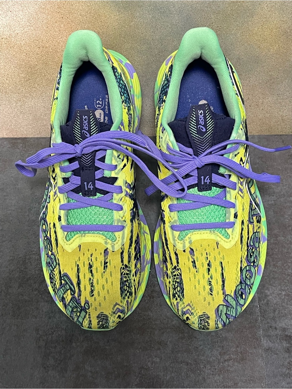 Asics Noosa Tri 14 Women's Running Shoes Safety Yellow/Midnight Size 7.5B - Picture 7 of 16
